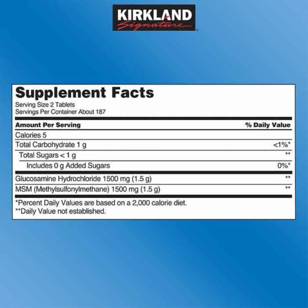 Glucosamine HCL 1500mg with MSM 1500mg Kirkland 375 viên – Viên uống bổ khớp