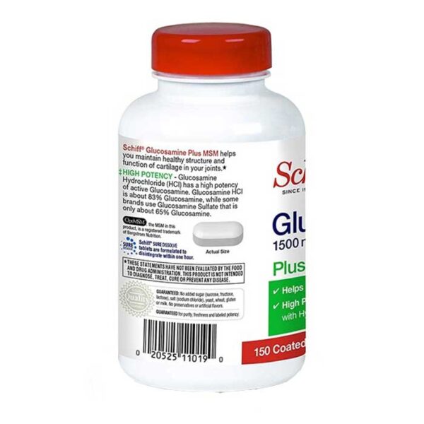 Schiff Glucosamine 1500mg Plus MSM 1500mg Hộp 150 viên - Viên uống bổ khớp