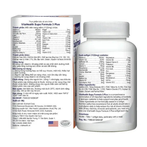 Supa Formula 3 Plus VitaHealth 30 viên - Bổ sung vitamin và khoáng chất