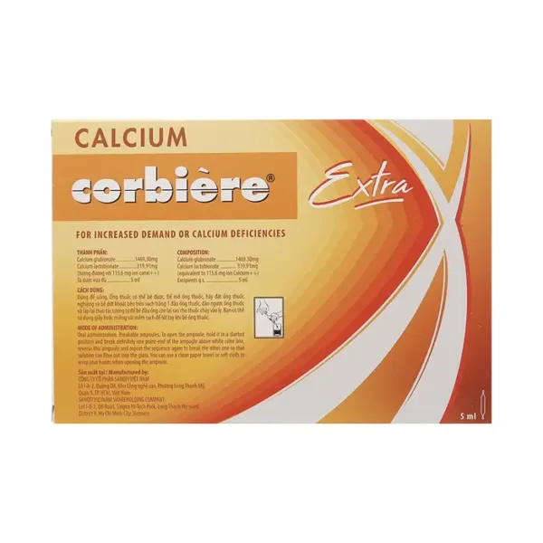 Sanofi Calcium Corbiere Extra 30 ống x 10ml - Thuốc bổ canxi dành cho người lớn