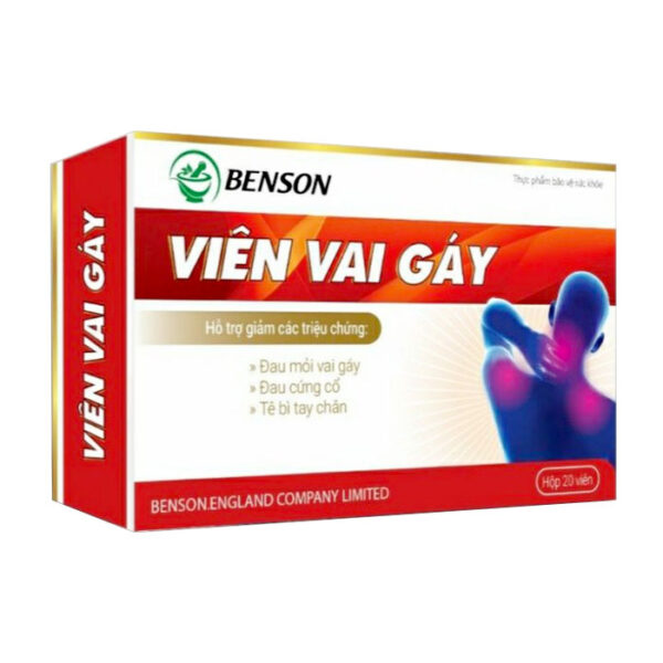 Viên Vai Gáy Benson 2 vỉ x 10 viên – Giảm đau mỏi vai gáy