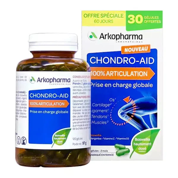 Chondro-Aid 100 % Articulation Arkopharma 120 viên - Viên uống bổ khớp