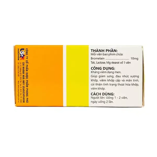 Danzym 10mg P.P Pharco 10 vỉ x 10 viên - Hỗ trợ giảm phù nề