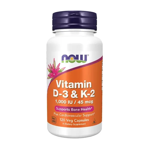 Vitamin D3 & K2 Now 1000IU/45mcg 120 viên – Hỗ trợ xương khớp