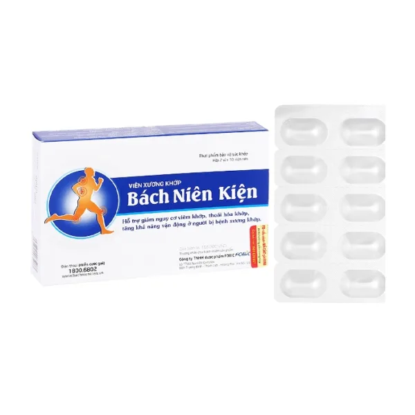 Bách Niên Kiện Fobic Pharma 2 vỉ x 10 viên - Giảm nguy cơ viêm khớp, thoái hóa khớp