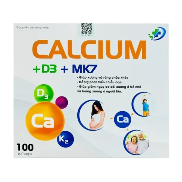 Calcium D3 Mk7 Vinaphar 10 vỉ x 10 viên - Giúp xương răng chắc khỏe