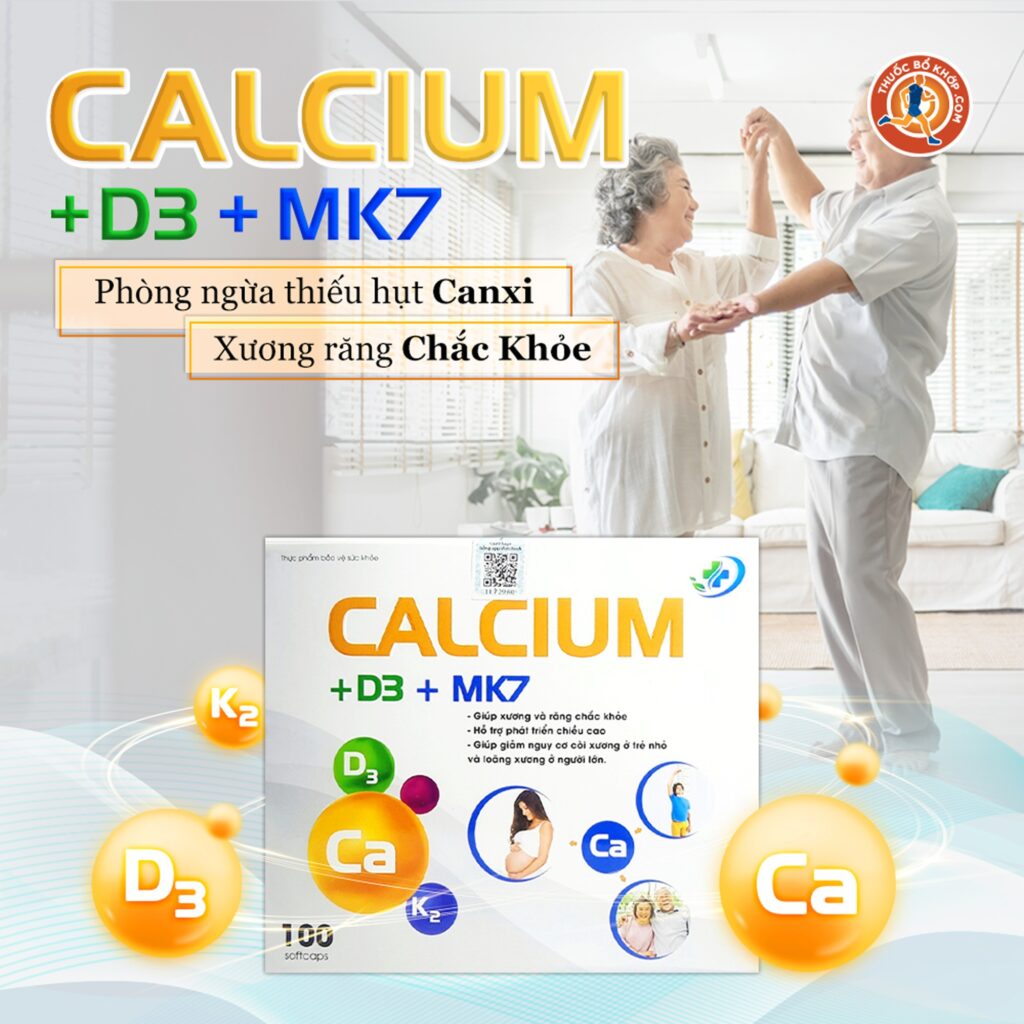 Calcium D3 Mk7 Vinaphar 10 vỉ x 10 viên - Giúp xương răng chắc khỏe
